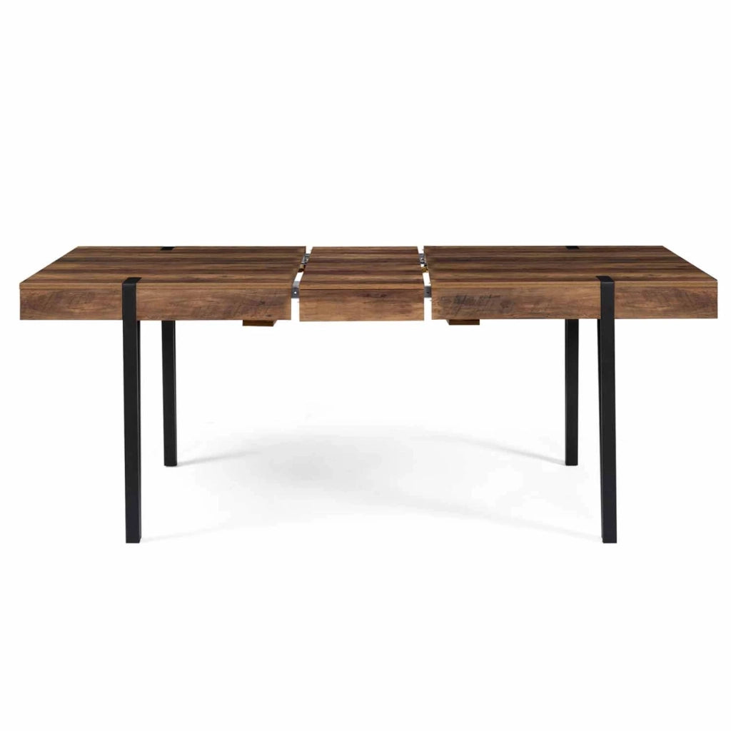 IDMarket - Tavolo da pranzo rettangolare allungabile AUSTRIA 6-10 persone legno nero gamba a spillo 160-200 cm