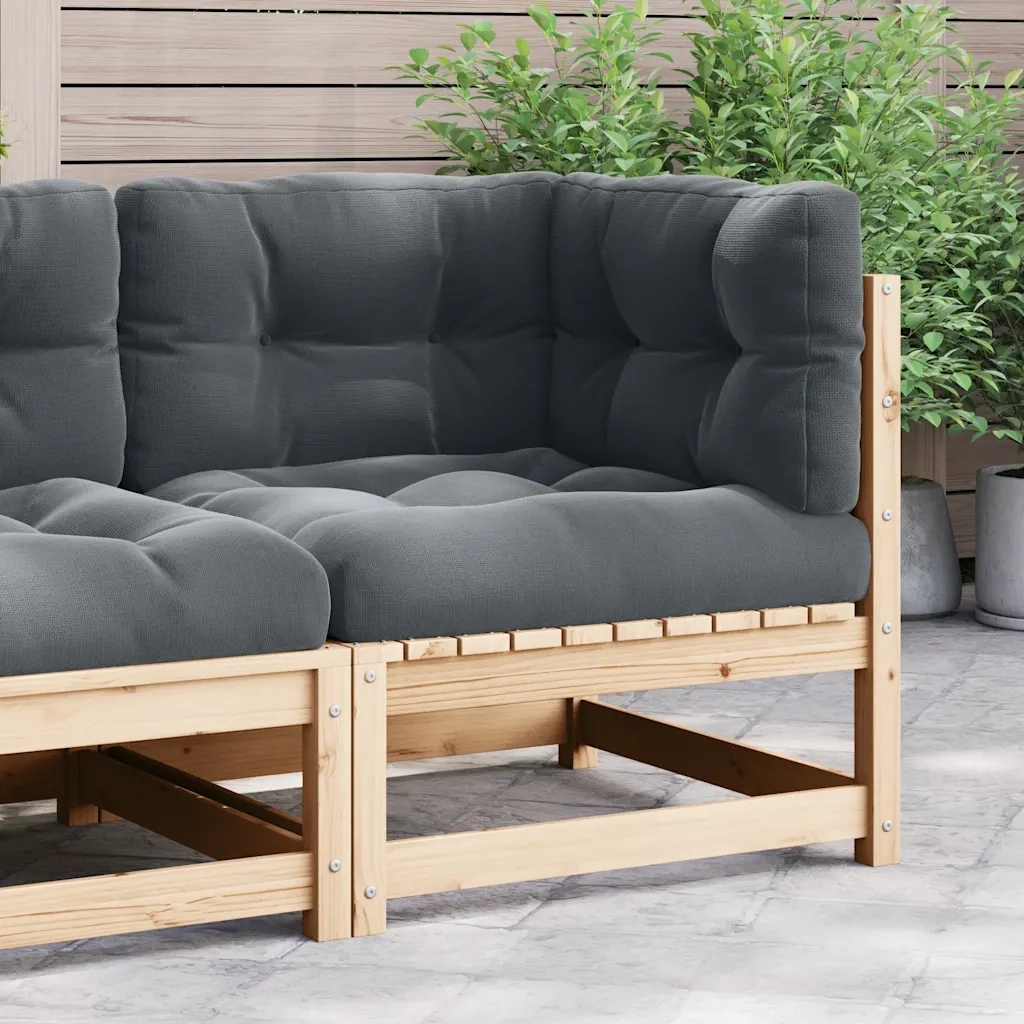 Divano Angolare Giardino con Cuscini Antracite Legno di Pino 807286