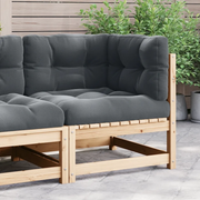 Divano Angolare Giardino con Cuscini Antracite Legno di Pino 807286