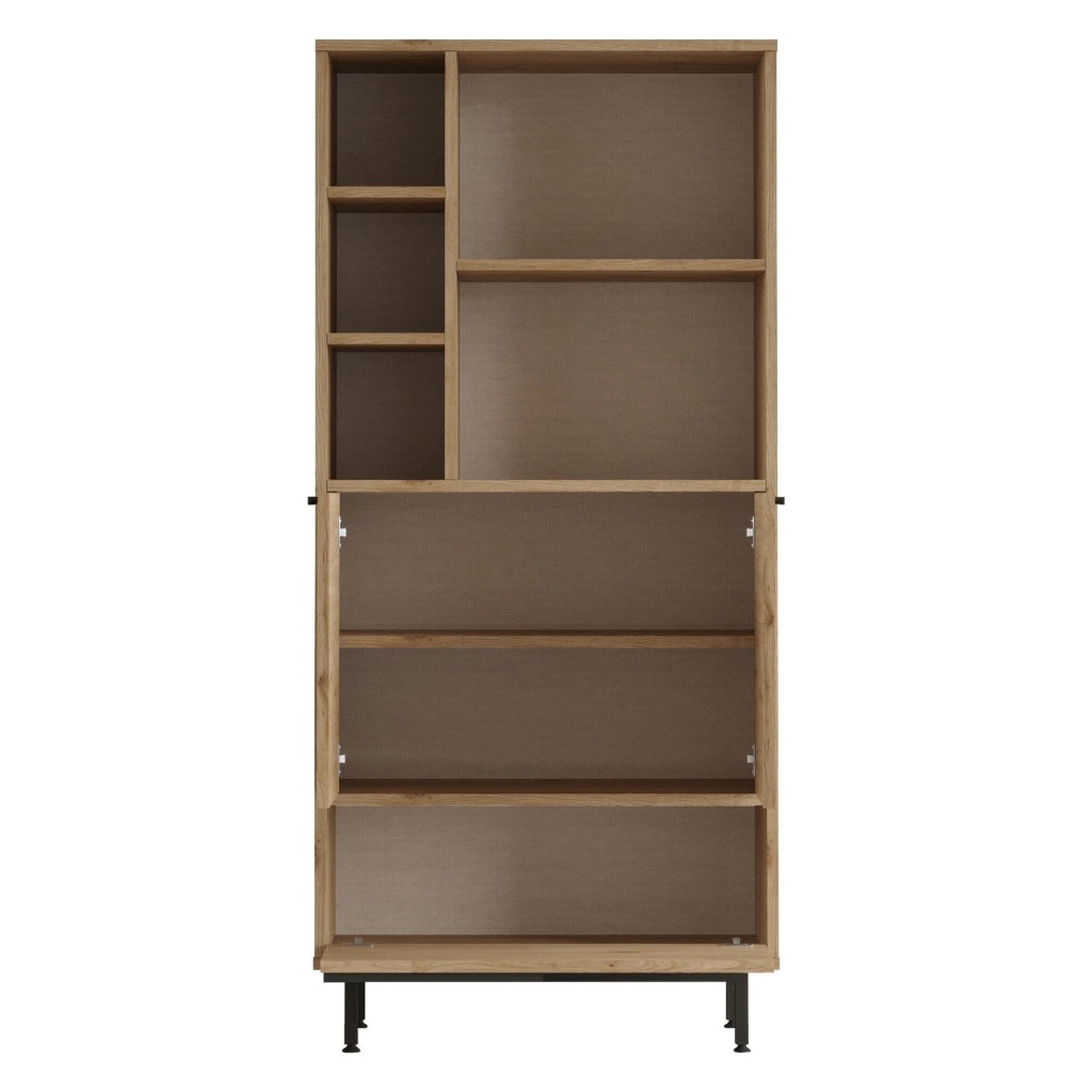 Fermana, Mobile Colonna 4 Ripiani, 75x36x162h cm Marrone Rovere