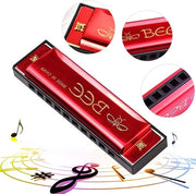 Harmonica per Bambini - 10 Fori - Chiave di C - Leggero - 2 Colori - Acciaio Inox - Adatto per Principianti