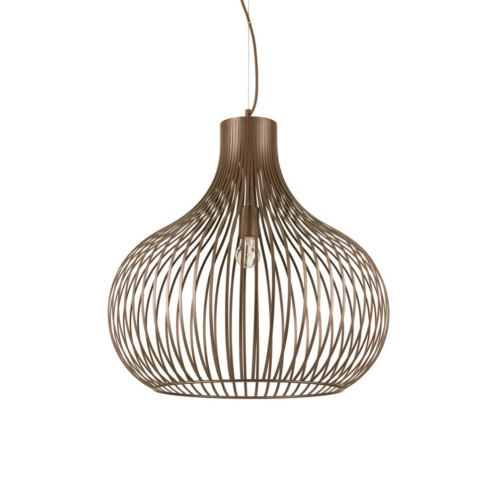 Sospensione Industrial-Minimal Onion Metallo Coffee 1 Luce E27 D59Cm
