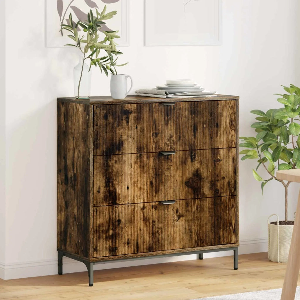 Credenza Rovere fumé 79,5 x 33 x 82 cm Legno multistrato 883439