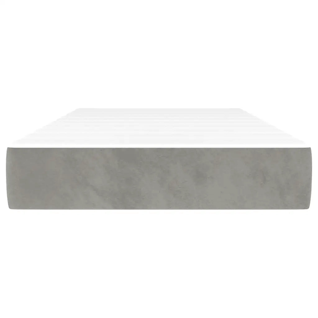 Materasso a Molle Insacchettate Rigidità Media Grigio Chiaro 80x220x20 cm in Velluto 4016594