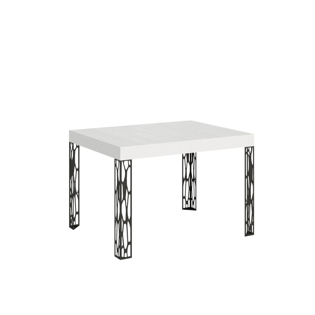 Tavolo Allungabile 120-204x80x77 cm Ghibli Bianco Frassino e Antracite