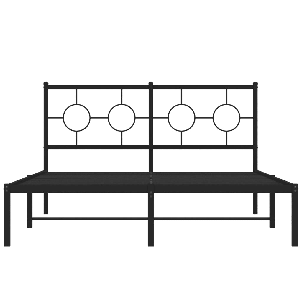 Giroletto con Testiera in Metallo Nero 135x190 cm