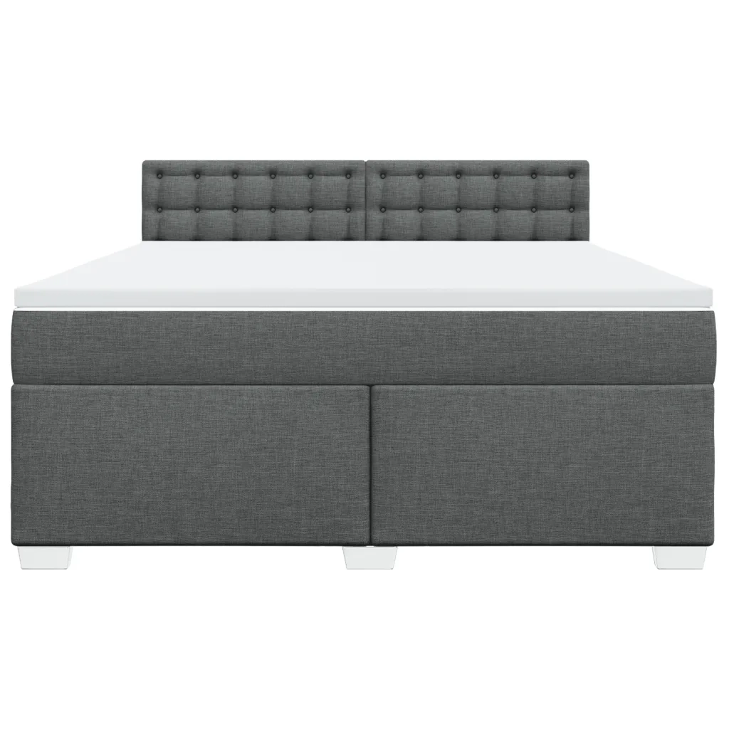 Giroletto a Molle con Materasso Grigio Scuro 180x200 cm Tessuto