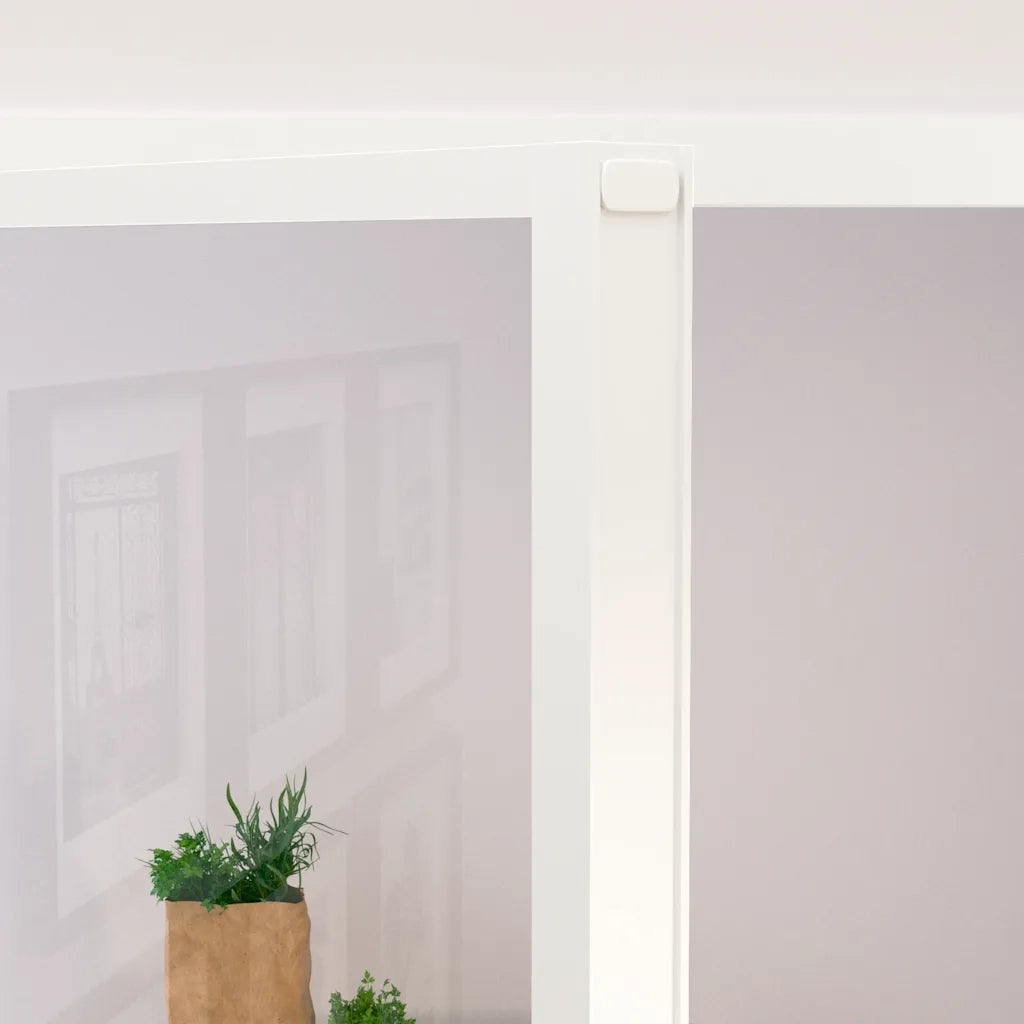 vidaXL Porta Interna Bianca 83x201,5 cm Vetro Temperato Alluminio Slim