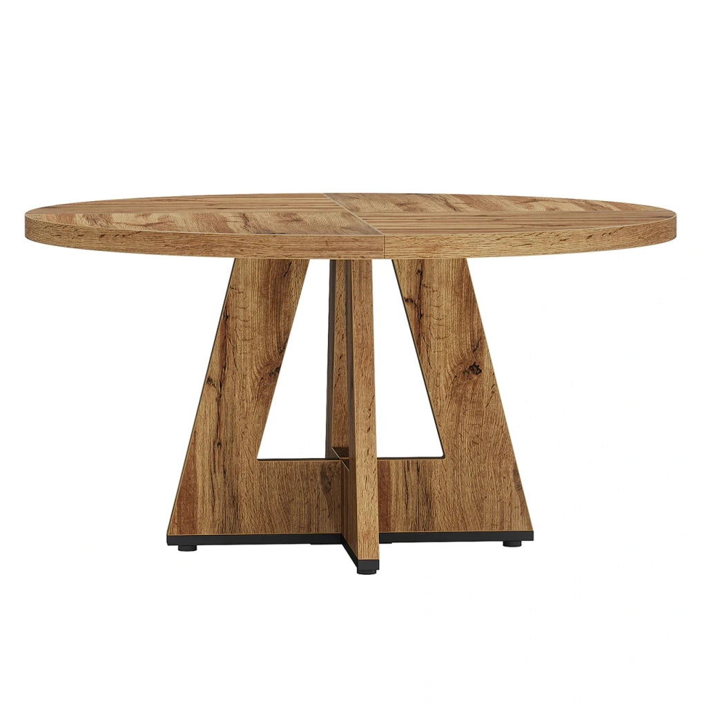 Tavolo da pranzo rotondo da 120 cm in legno ingegnerizzato; naturale