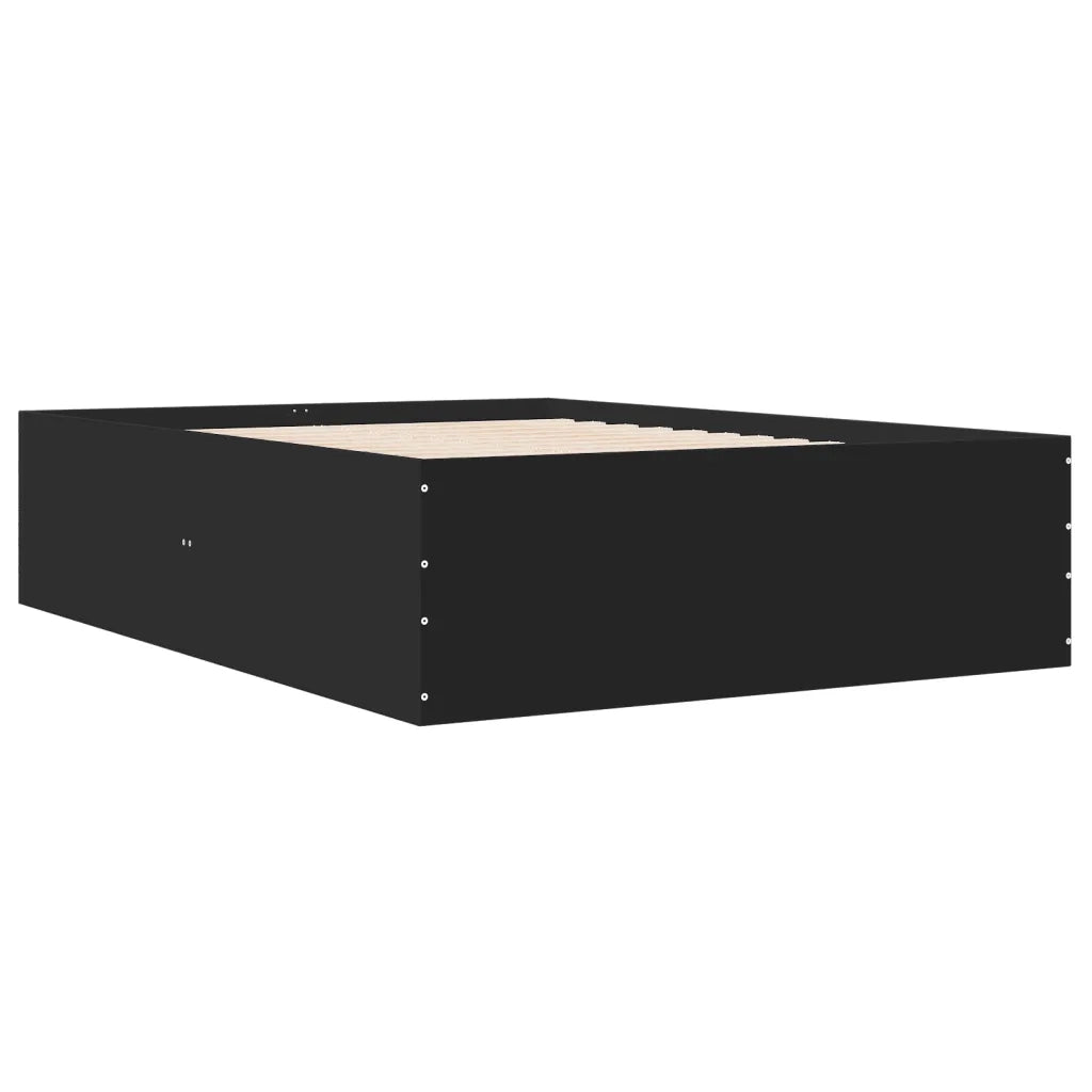 Letto matrimoniale | Letto per adulti | Giroletto Nero 120x200 cm in Legno Multistrato
