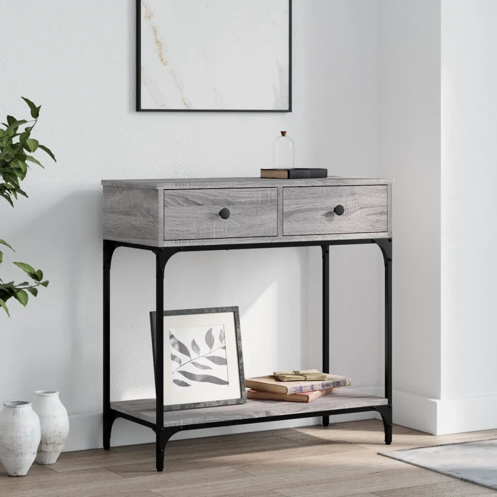 Tavolino Consolle | Tavolo d'Ingresso Grigio Sonoma 75x34,5x75cm Legno Multistrato