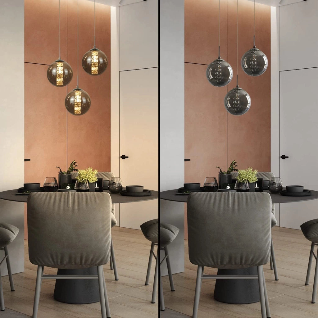 ZMH Lampada a sospensione a LED in vetro regolabile in altezza per illuminazione del soggiorno