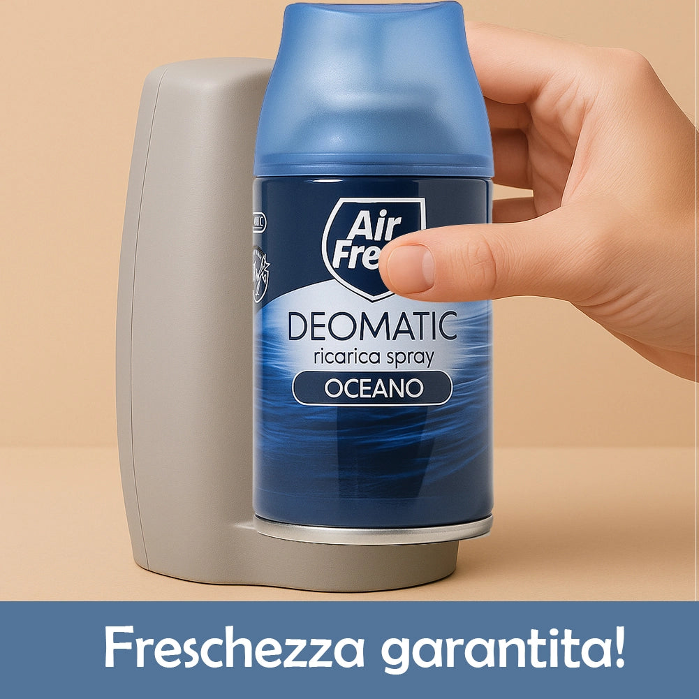 AIR FRESH Deomatic Set 6 x 250 ml Ricarica Spray Profumatore per Ambiente Oceano