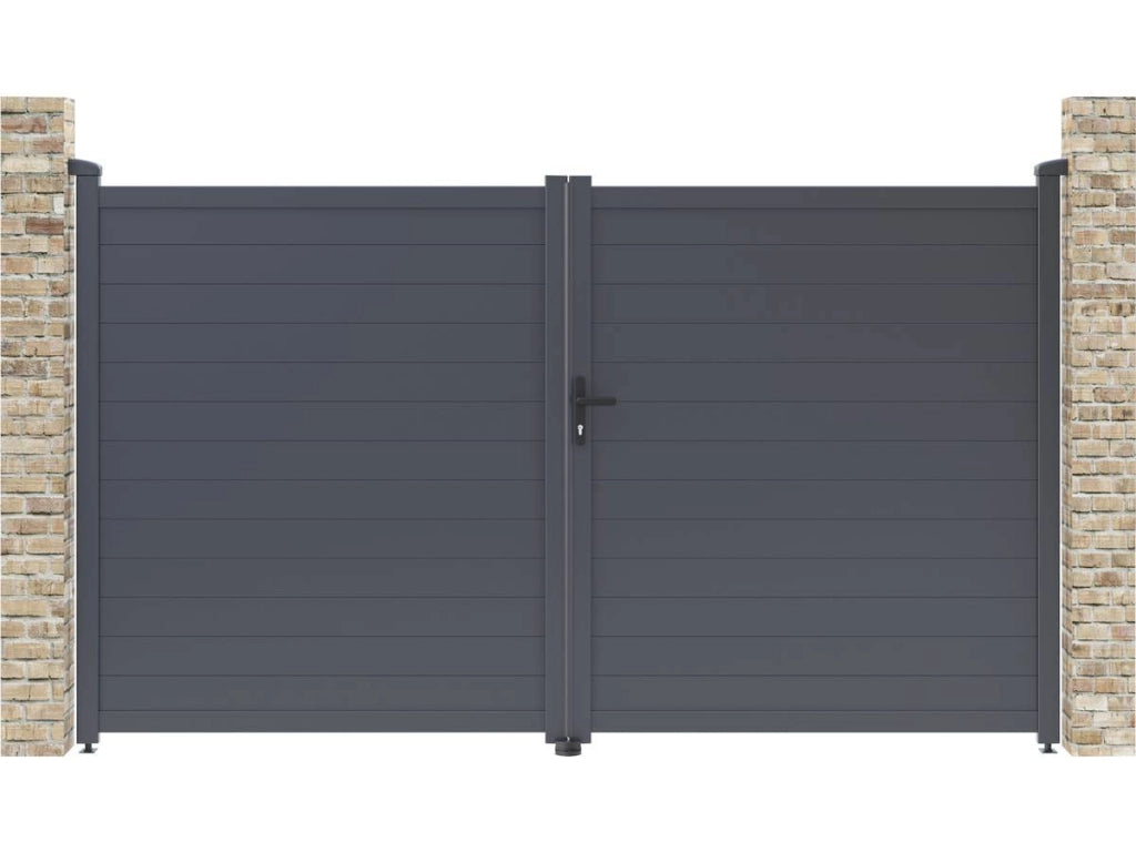 Cancello in alluminio "Marc" - 299,5 x 180,9 cm - Grigio