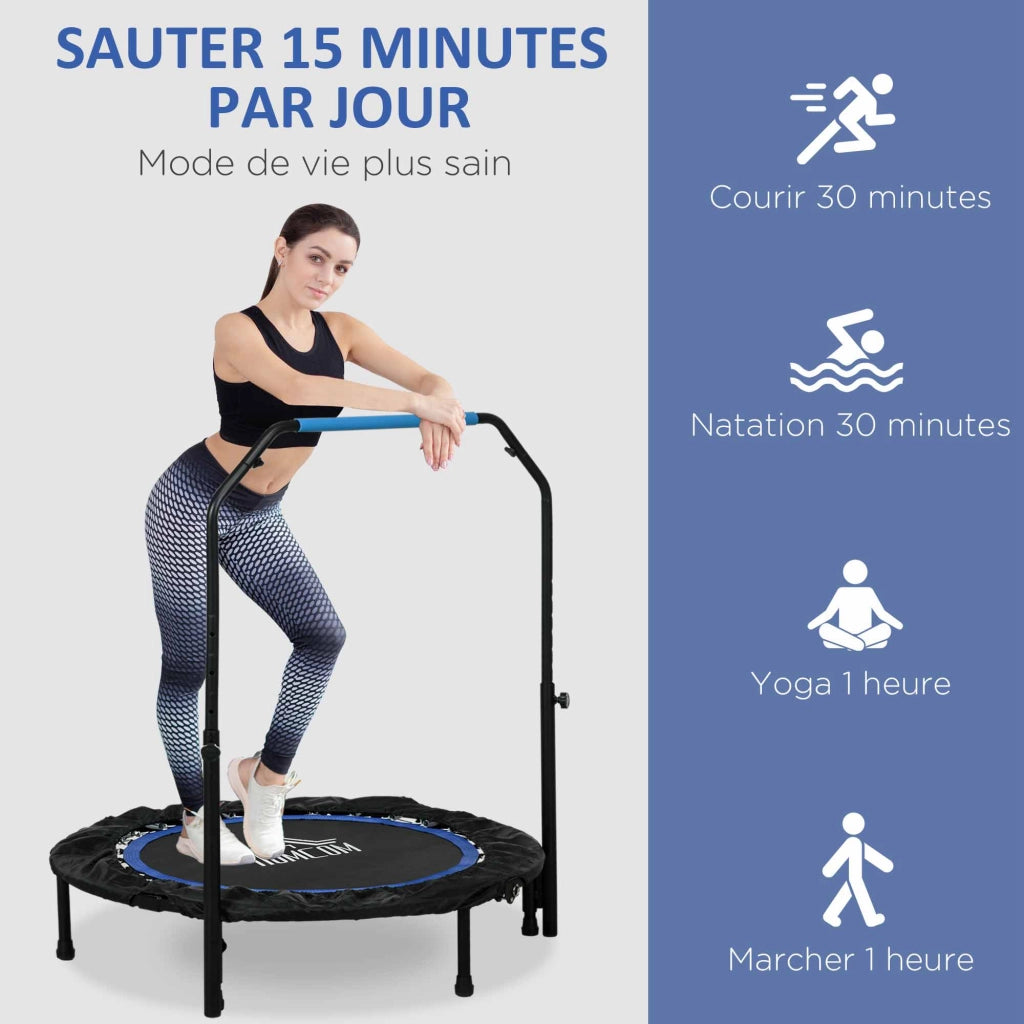 Trampolino Fitness Ginnastica ¨C zephmum ¨C Pieghevole 6 Piedi 102 cm Nero Blu