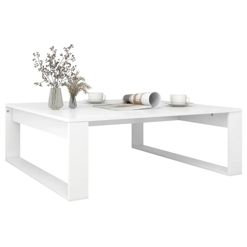 Tavolino da Salotto Bianco 100x100x35 cm in Legno Multistrato 808630