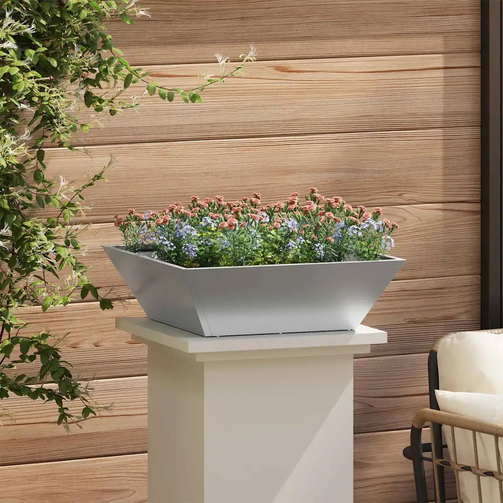 Vaso da giardino Argento 50 x 50 x 15 cm Acciaio zincato 873834