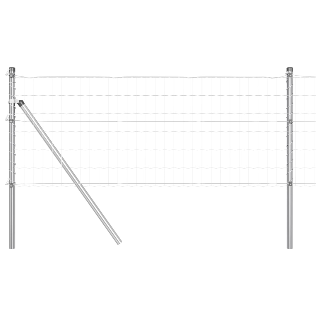 Recinzione Euro con 7 Post 0.8x10 m Acciaio Zincato