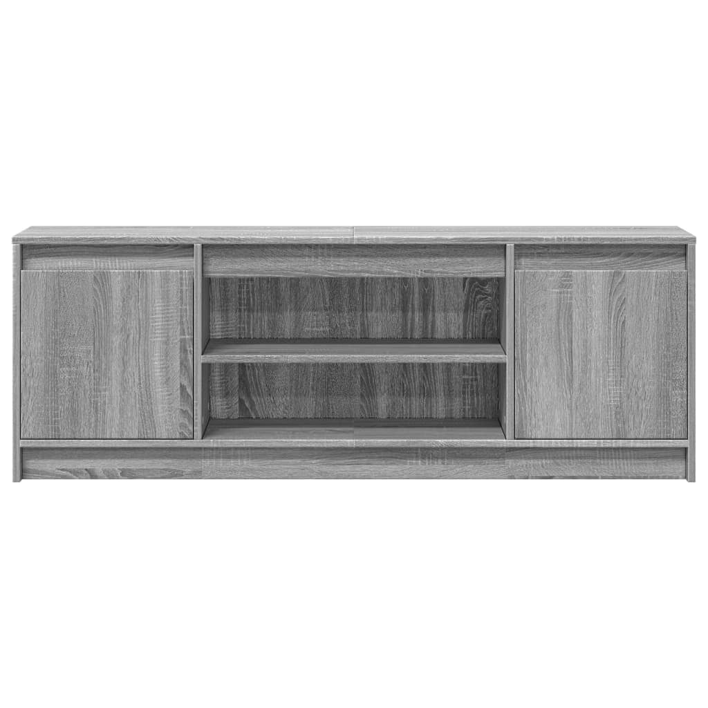 Mobile TV multimediale mensola TV credenza mobile TV sala da pranzo soggiorno camera da letto con illuminazione a LED rovere Sonoma 139,5 x 34 x 50 cm legno ingegnerizzato grigio 02_0026496