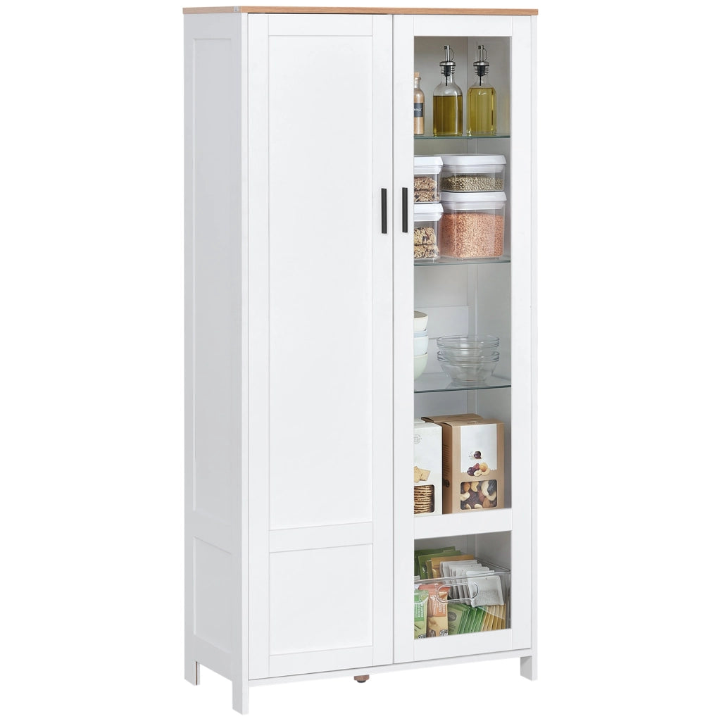 Armadio a muro con ante a vetro ¨C zephmum ¨C 76x36x160 cm bianco