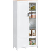 Armadio a muro con ante a vetro ¨C zephmum ¨C 76x36x160 cm bianco