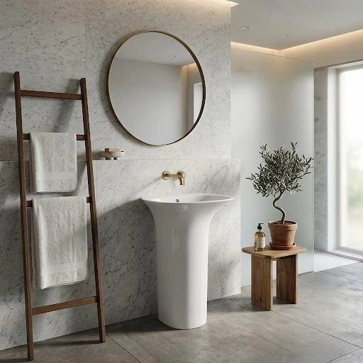Lavabo freestanding in ceramica bianco senza foro rubinetto Sensation - Rak Ceramics