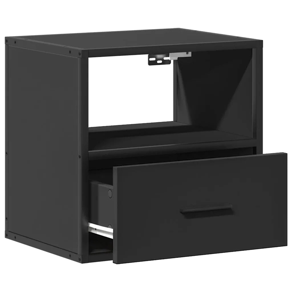 Comodini a Muro 2 pz Nero 40x31x39,5 cm 848735