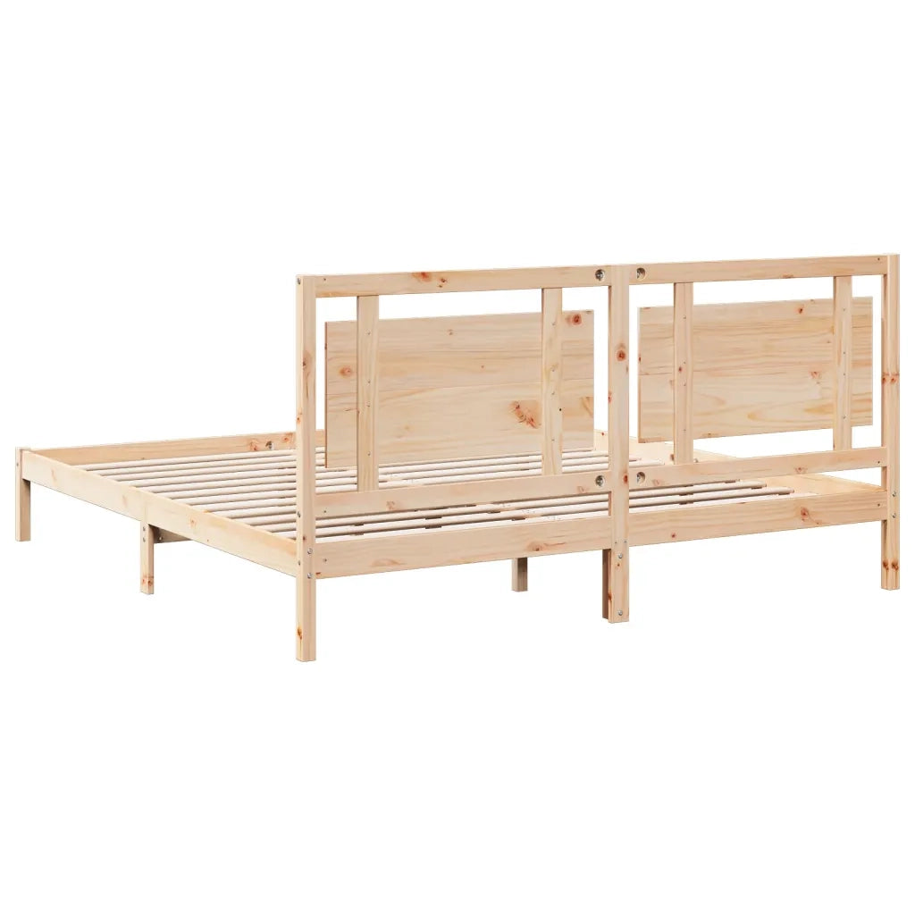 Giroletto Extra Lungo senza Materasso-Struttura Letto 200x210 cm Legno Massello 178875