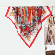 Elegante sciarpa/foulard da collo in seta con stampa floreale per donna, sciarpa piccola, raffinata e versatile, lussuosa sciarpa quadrata da 70 cm.