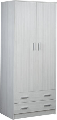 Armadio 2 Ante 2 Cassetti 77x182x52 cm Eucalipto