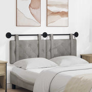 Testiera sospesa Con luce LED Grigio Chiaro Velluto