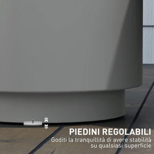 Tavolino da Giardino Multiuso con Secchiello Ghiaccio e Coperchio Ø37,5x43,5 cm in Cemento e Acciaio Inox Grigio Chiaro