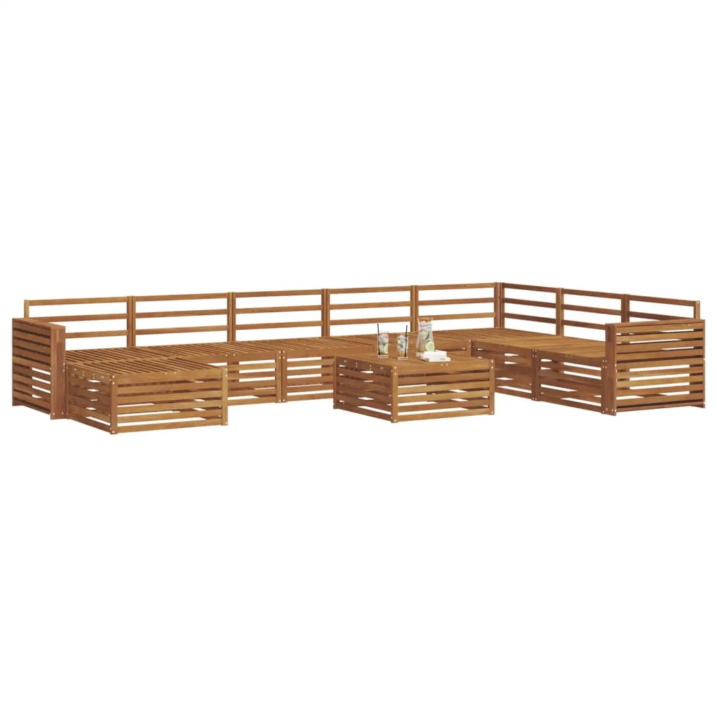 Set divani 9 pcs Naturale Legno di Acacia Massello 3373984