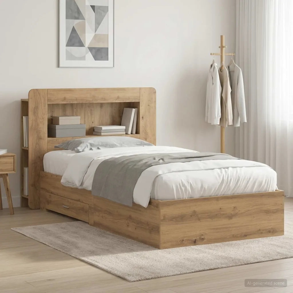 Telaio del letto con storage Rovere Artigianale 100 x 200 cm 3433822