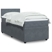 Giroletto a Molle con Materasso Grigio Scuro 80x200 cm Velluto