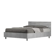 Letto matrimoniale francese con rete 140x190 testata dritta con doghe cemento Ankel