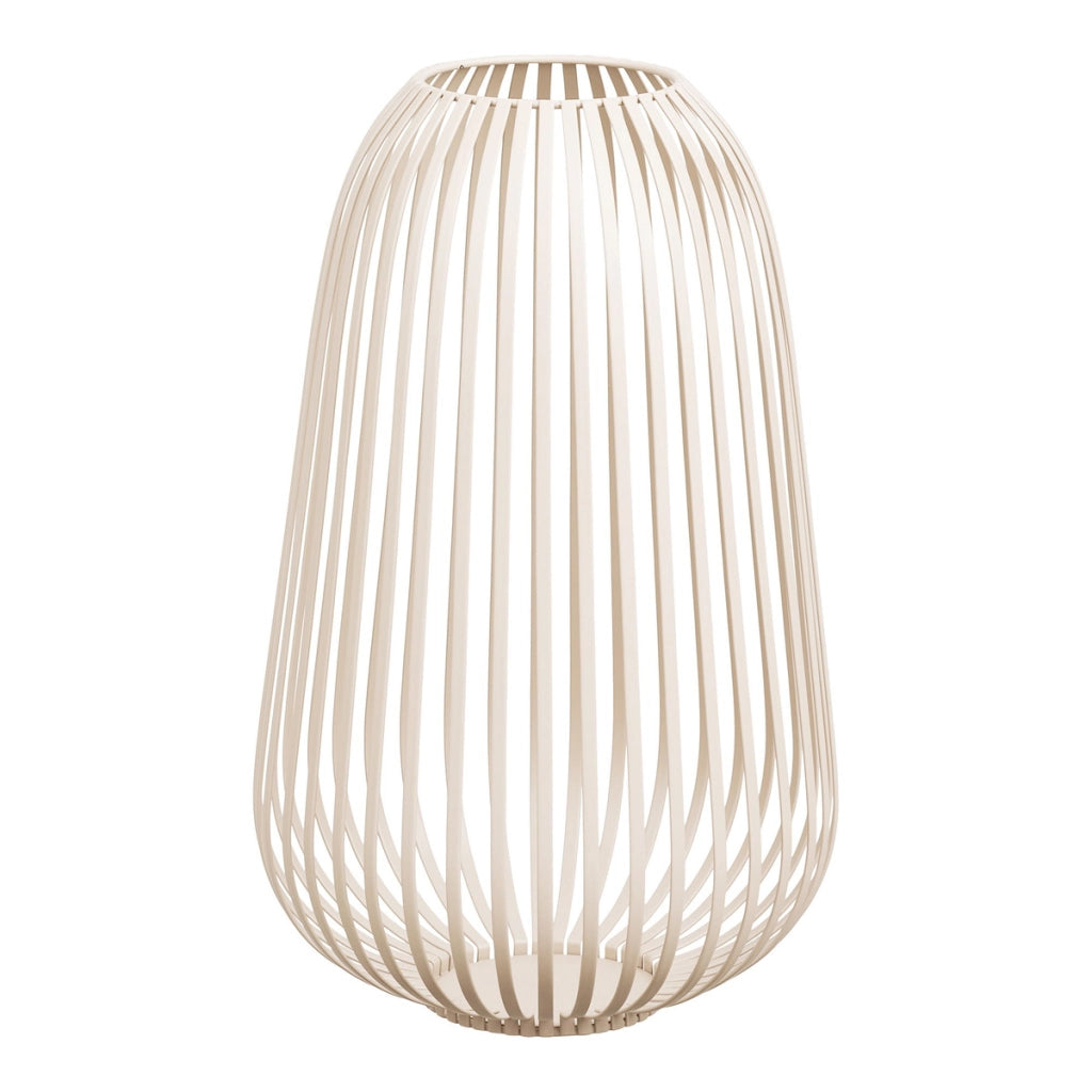 Lanterna Stoense alta in metallo beige a fasce ø24,5x40 cm