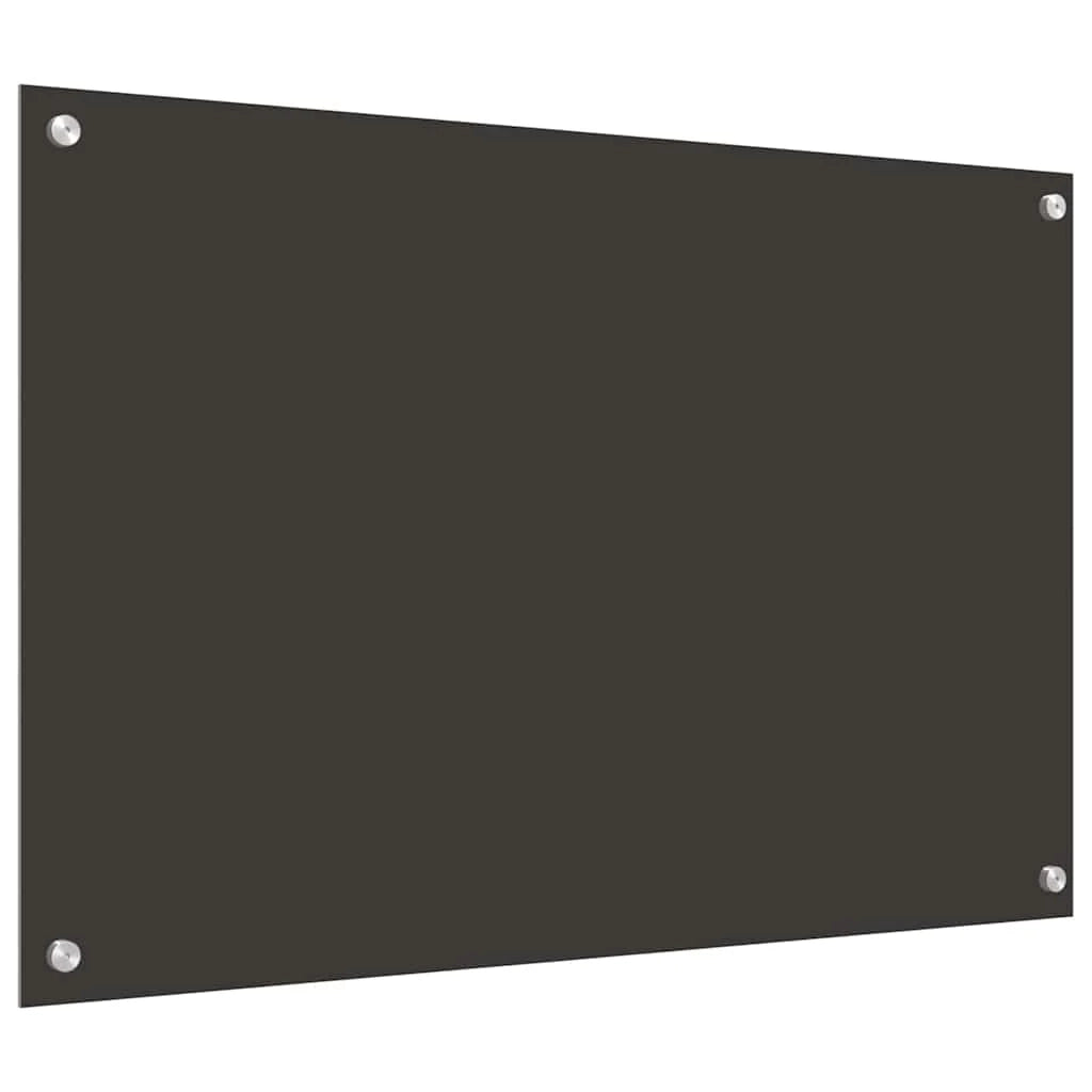 Set di 2 paraschizzi moderni per cucina resistenti al calore 90 x 60 cm in vetro temperato grigio scuro 02_0056246