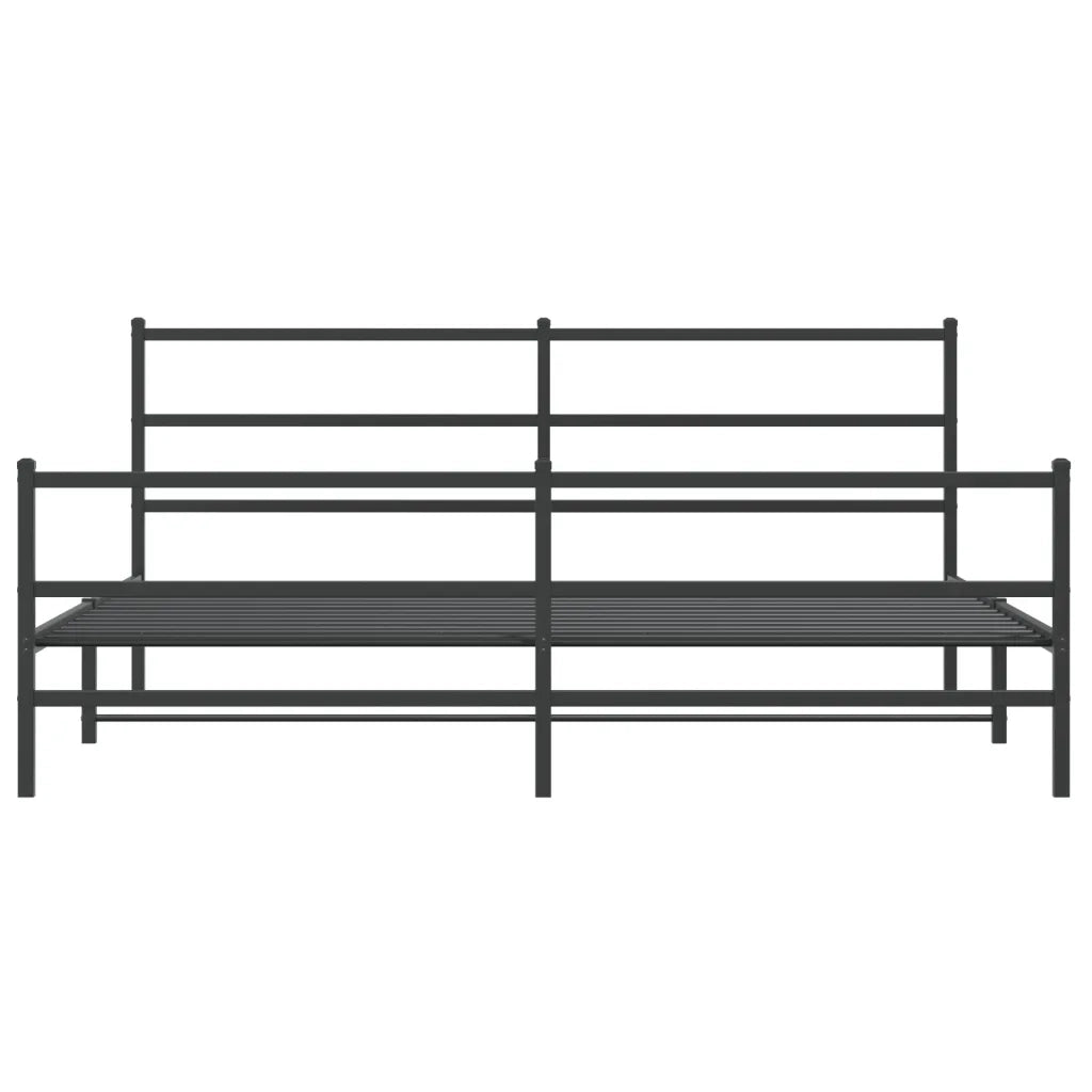 Giroletto con Testiera e Pediera Metallo Nero 183x213 cm 355388