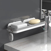 Contenitore per sapone, contenitore per sapone con scarico, contenitore per sapone per la doccia nella camera da bagno, supporto per contenitore per sapone senza forare, per doccia, cucina, camera da bagno