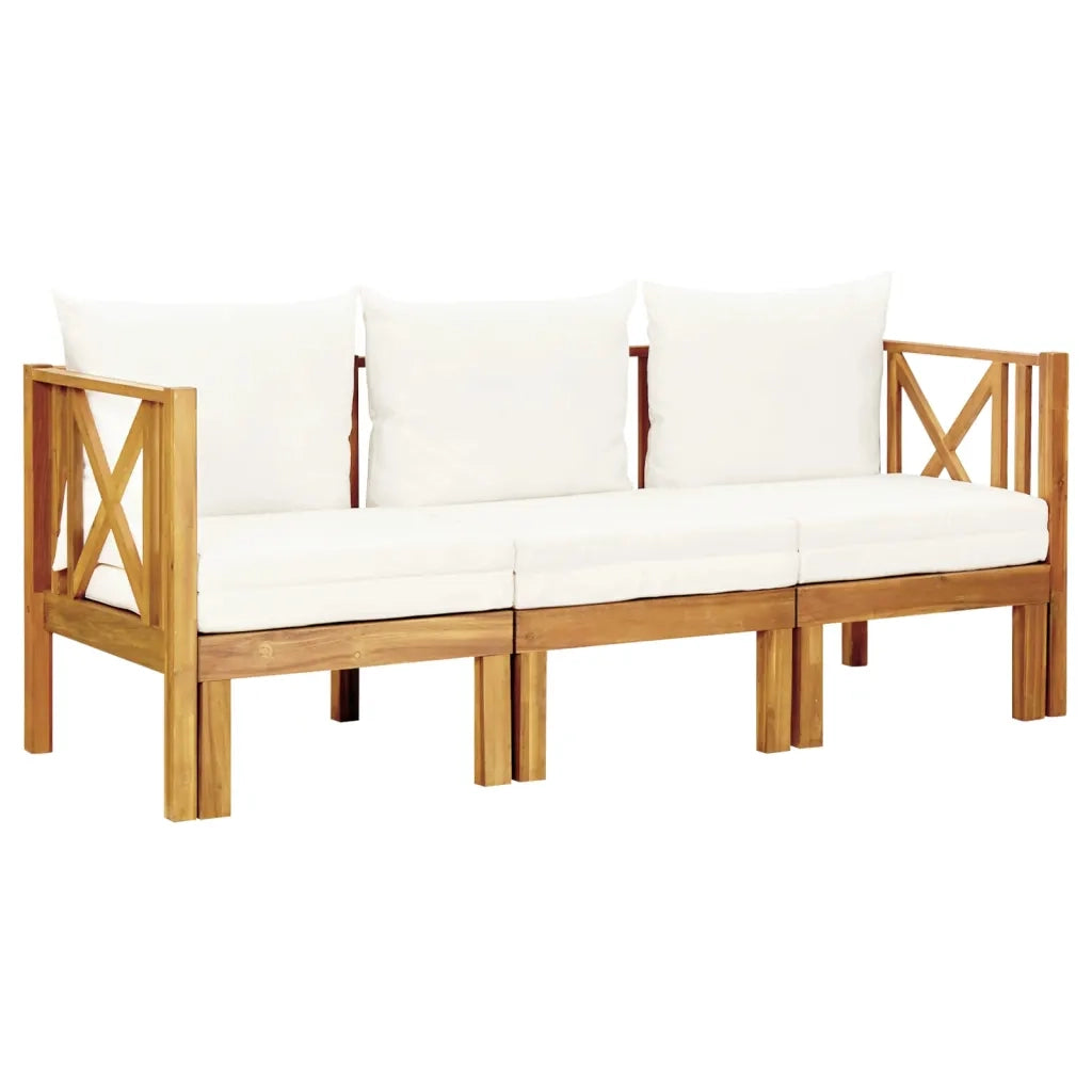 Panca da Giardino 3 Posti con Cuscini 179 cm Massello di Acacia 310309