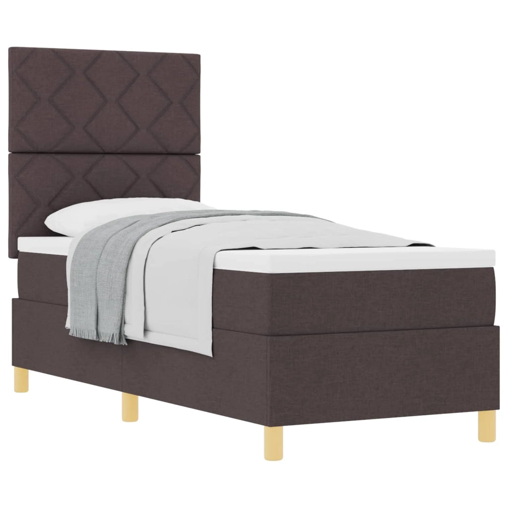 Letto a molle con materasso Marrone Scuro 80 x 200 cm Tessuto 3339654