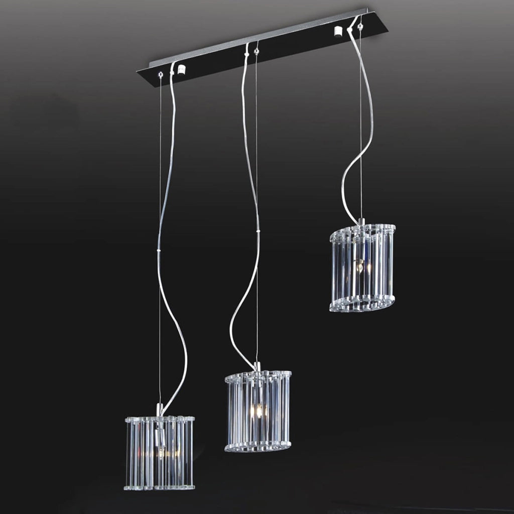 Lampadario Italux Crystal classico cromato 3xG9 MD61109-3A