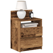 Comodini 2 pz con 2 Cassetti Legno Antico 40x33x60 cm 858575