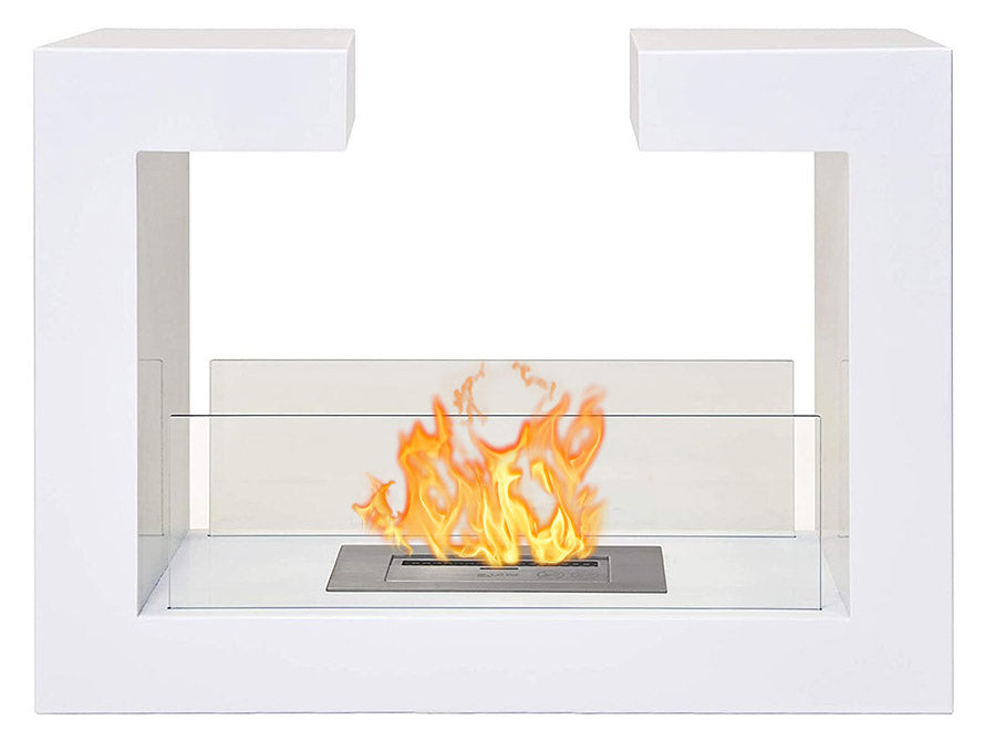 Camino a Bioetanolo da Pavimento 78x58x25 cm Omega Bianco