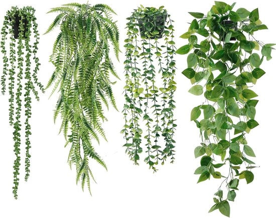 Piantine non appesantite 4 pezzi - foglie artificiali per interni ed esterni