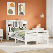 Letto Libreria senza Materasso Bianco 135x190 cm Legno di Pino 3309987