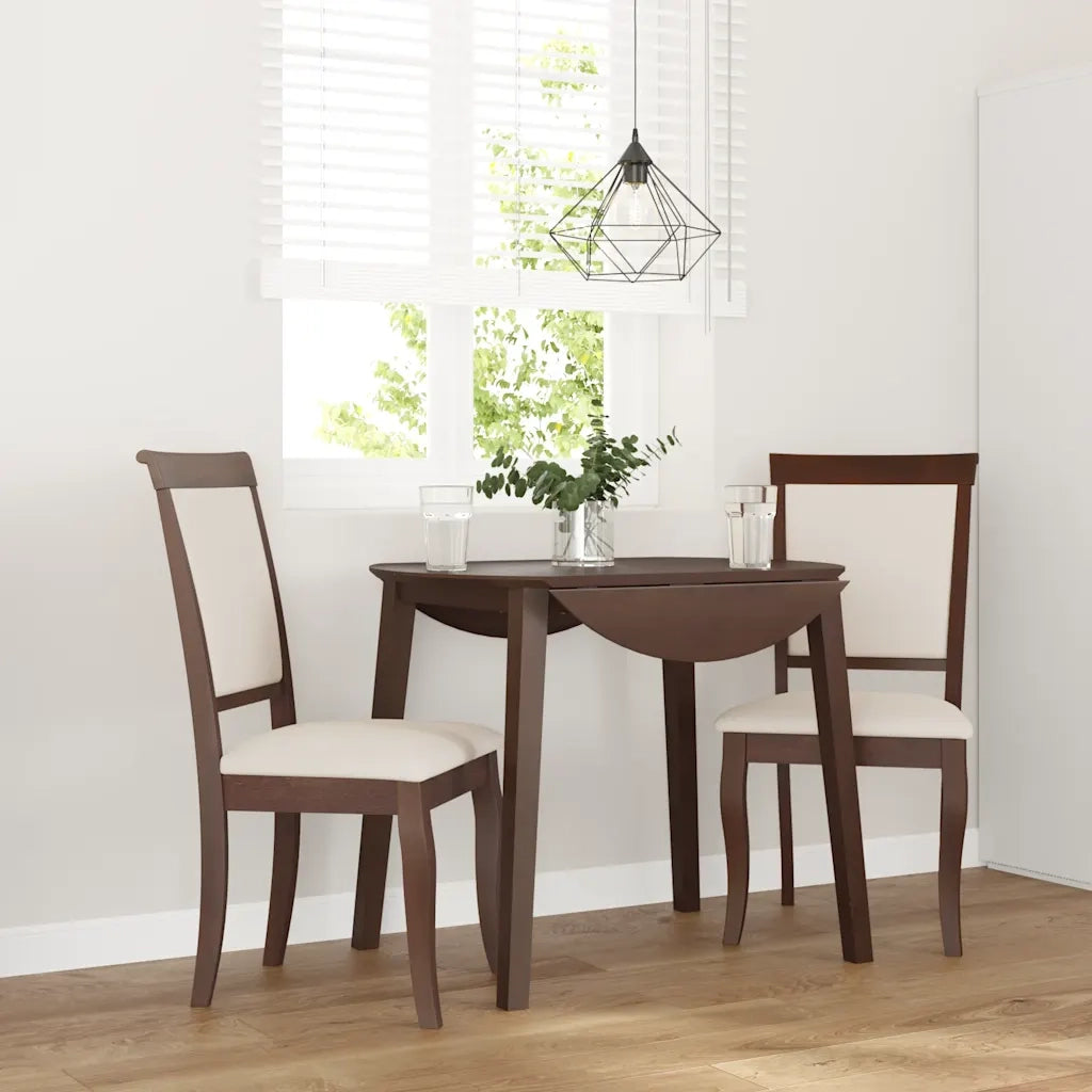 vidaXL Sedie da Pranzo con Cuscini 2pz Marrone Legno Massello di Hevea
