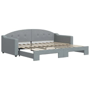 Divano letto | Sof¨¤ letto | Letto singolo Estraibile Grigio Chiaro 90x200 Tessuto