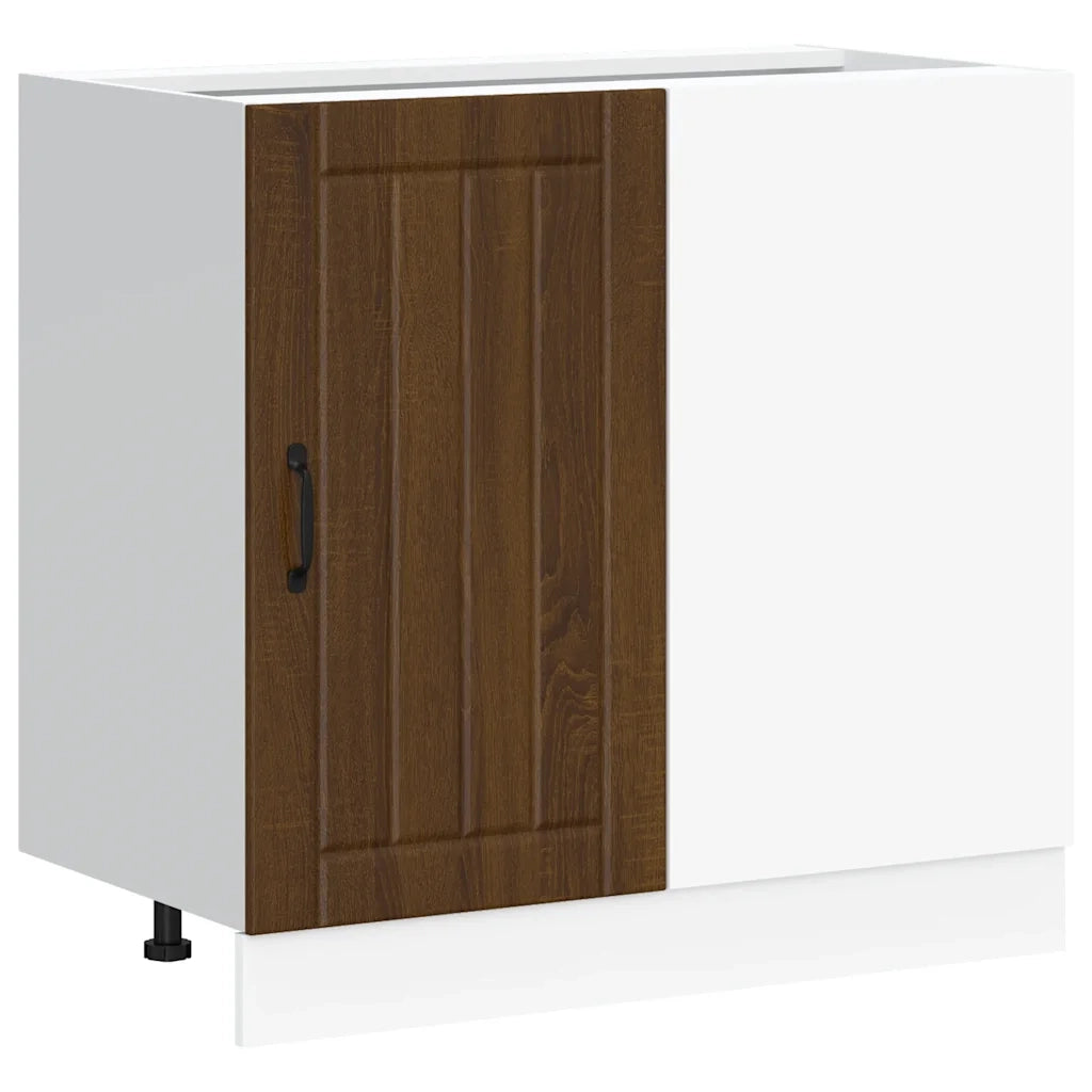 vidaXL Mobile base da cucina Lucca Rovere Marrone in Legno Multistrato